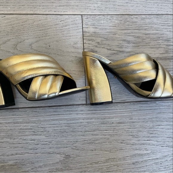 Gold Gucci Webby Mules 38 - Picture 6 of 9